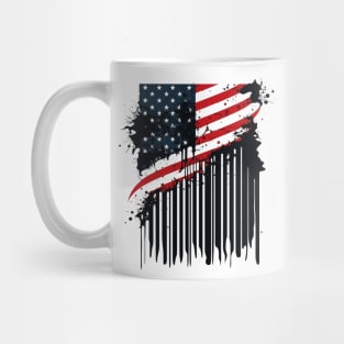 American flag ink as barcode Mug